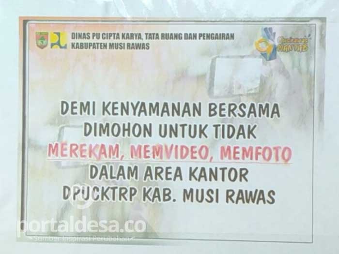 Dinas PU CK TRP Musi Rawas Melarang Awak Media Ambil Dokumentasi