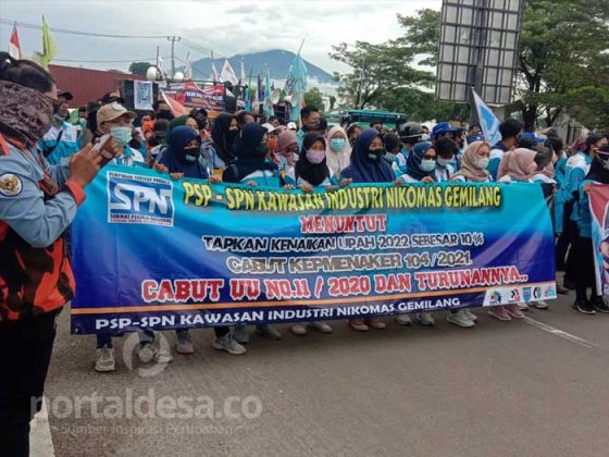 Aliansi Buruh Banten Bersatu Merangsek ke KP3B Lakukan Unjuk Rasa