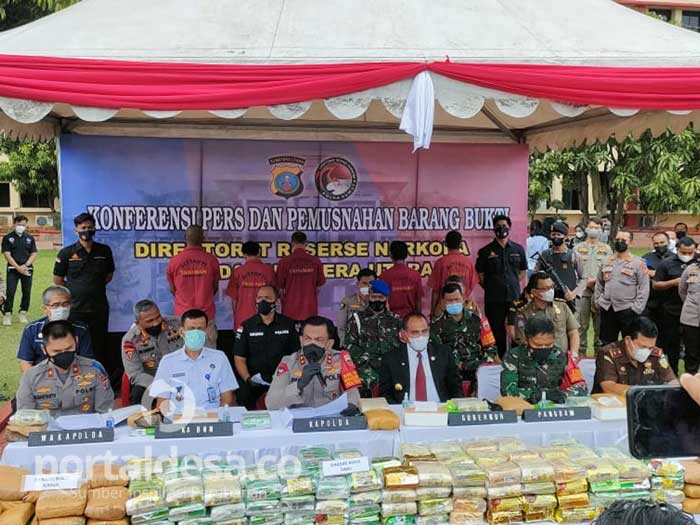 Kapolda Sumatera Utara Musnahkan Barang Bukti Narkotika