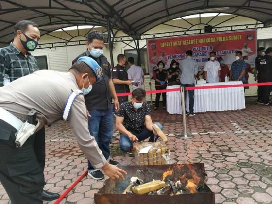 Polda Sumut Musnahkan Barang Bukti Narkotika Hasil Sitaan