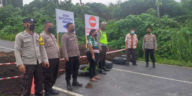Kapolres Cek Jalan Alternatif Bitung-Likupang yang Putus