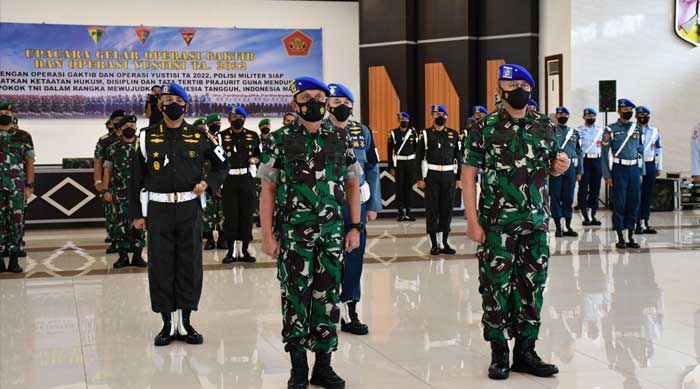Danlantamal VIII Ikuti Upacara Gelar Operasi Gaktib dan Operasi Yustisi TA 2022