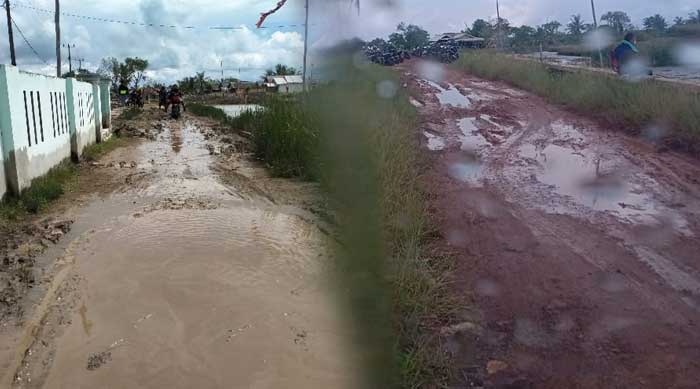 Jalan Rusak Parah di Pantai Bahagia Muara Gembong Sulitkan Warga Beraktivitas