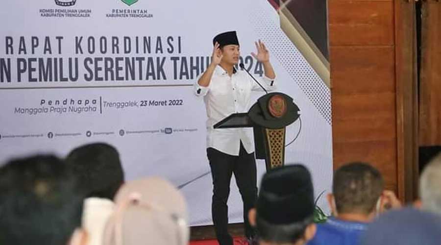 Bupati Trenggalek Sangat Setuju Adanya Pemecahan Dapil Dalam Sosialisasi Penyelenggaraan Pemilu
