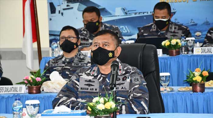 Danlantamal VIII Ikuti Rapim TNI AL Tahun 2022 Secara Virtual