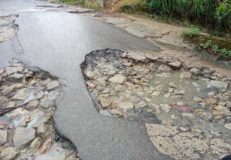 Jalan Anjangsana Karang Rejo Penuh Lubang